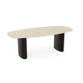 Ceramic dining table hermitage arena - Danish oval - Freya walnut brown
