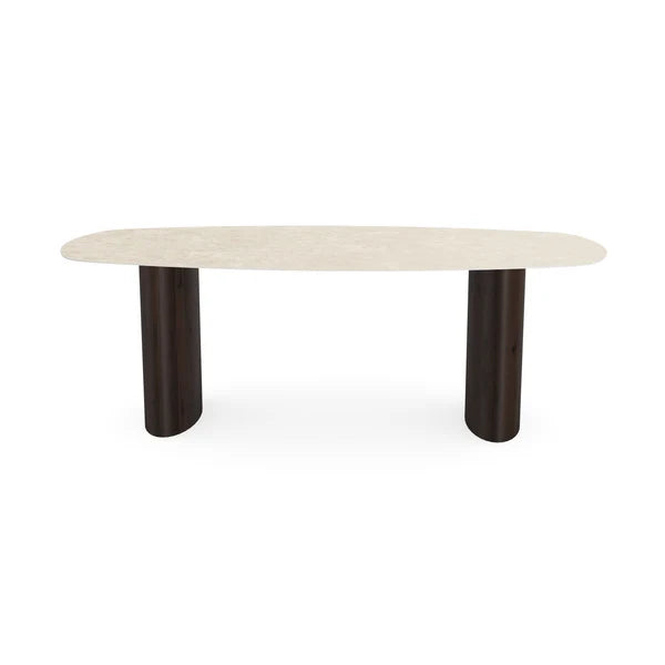 Ceramic dining table hermitage arena - Danish oval - Freya walnut brown