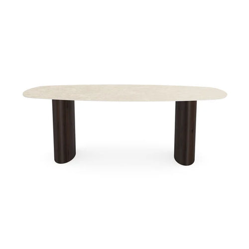Ceramic dining table hermitage arena - Danish oval - Freya walnut brown