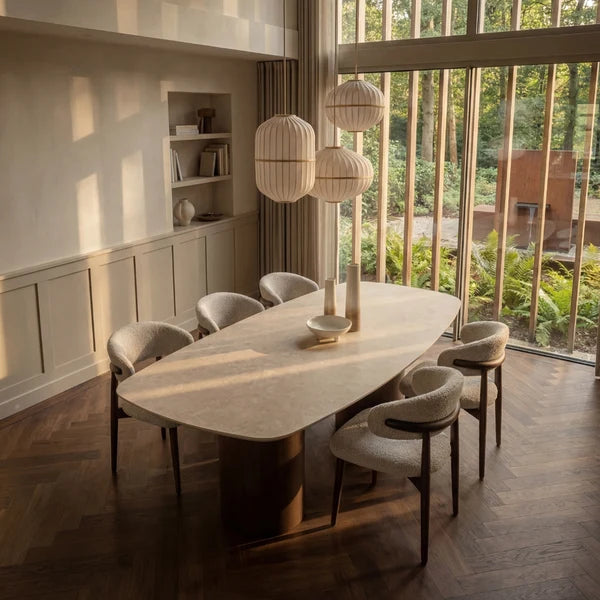 Keramiek eettafel hermitage arena - Deens ovaal - Columbus duo Walnut brown 2x