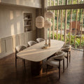 Keramiek eettafel hermitage arena - Deens ovaal - Columbus duo Walnut brown 2x