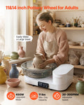 VEVOR Pottery Wheel for Adults, 36 and 28 cm Turntables, 450W Electric Table Top Pottery Wheel with Foot Pedal, 30-300 RPM Adjustable Speed